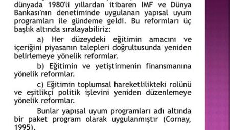 Eğitimde Eğitim Politikaları ve Reformlar